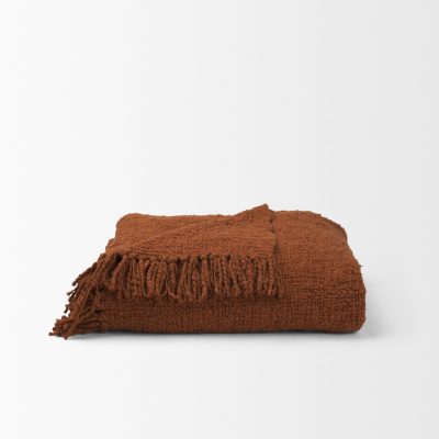 Alternative view of Kambal Copper Rust Woven Cotton Throw Blanket