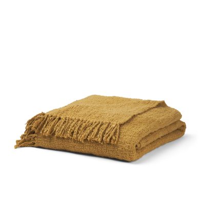Kambal Mustard Woven Cotton Throw Blanket