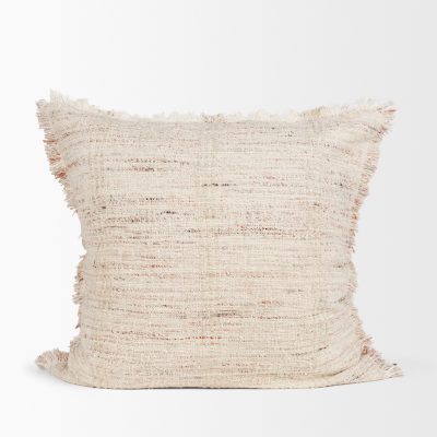 Alternative view of Fraye 22x22 Square Oatmeal Multi-Tone Blend Decorative Pillow Cover