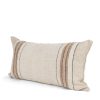 Maeve 14x26 Lumbar Natural Linen w/ Orange Stripes Decorative Pillow Cover