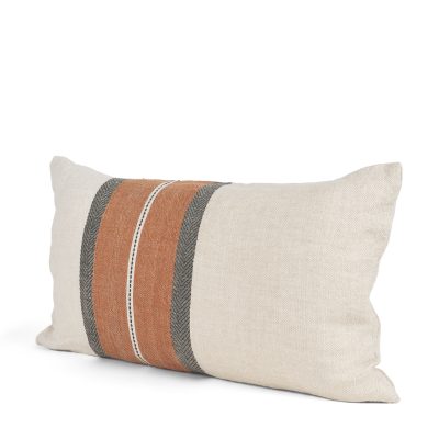 Mason 14x26 Cream w/ Orange Stripe Decorative Pillow Cover