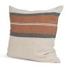 Mason 22x22 Square Cream w/ Orange Stripe Decorative Pillow Cover