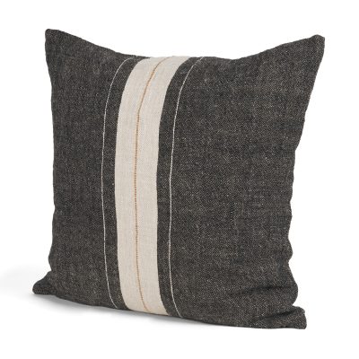 Cooper 20x20 Square Black w/ Cream Stripe Decorative Pillow Cover