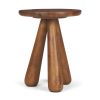 Mora Medium Brown Wood 3-Legged Accent Table