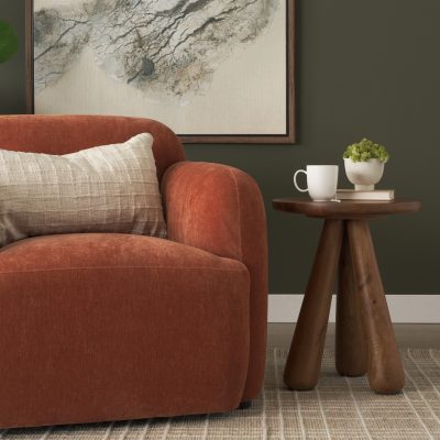 Alternative view of Mora Medium Brown Wood 3-Legged Accent Table