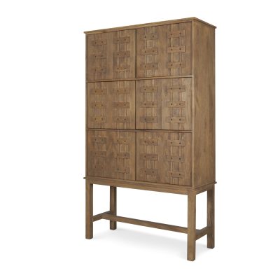 Truss Cool Brown Wood 6 Door Tall Cabinet