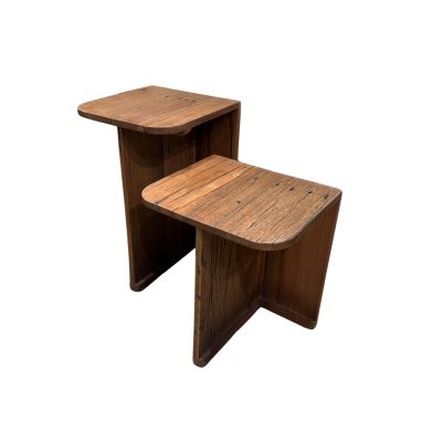 Lucan Mid-Dark Brown Reclaimed Wood Side Tables