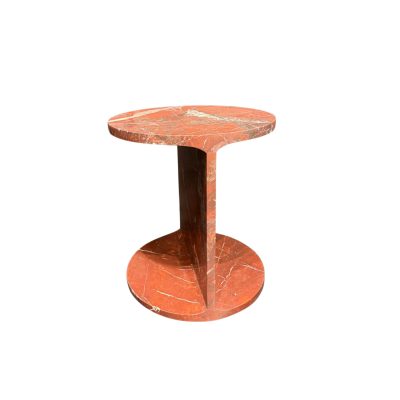 Forma Rosso Red Marble Round Side Table