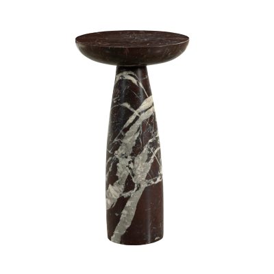 Bellancia Rosso Red Levanto Marble Pedastal Side Table