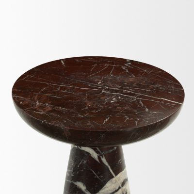 Alternative view of Bellancia Rosso Red Levanto Marble Pedastal Side Table