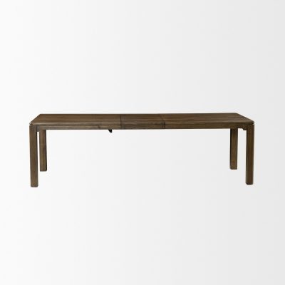 Alternative view of Kendrix 84" Dark Brown Oak Wood Extendable Rectangular Dining Table
