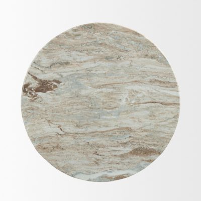 Alternative view of Ravello 42" Pink Marble Swirl Pedestal Base Round Dining Table