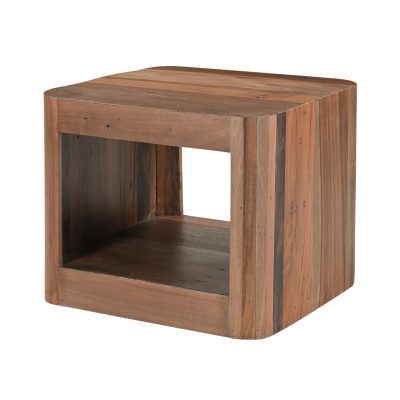 Dunmore Solid Wood Rectangular Open Shelf Side Table