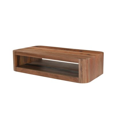 Dunmore Solid Wood Rectangular Open Shelf Coffee Table