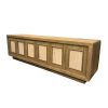 Valterra Light Brown Wood w/ Travertine 6 Door Media Console