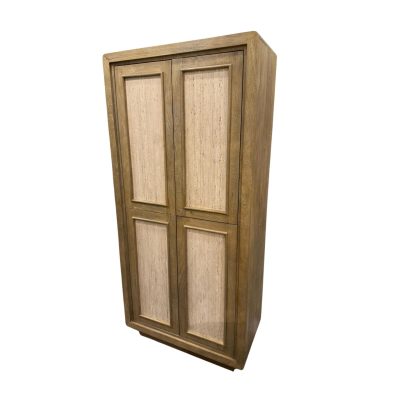 Valterra Light Brown Wood w/ Travertine 4 Door Tall Cabinet