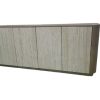 Serrin Solid Wood w/ Travertine 4 Door Closed Sideboard