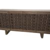 Wexlan Solid Wood w/ Leather Weave 4 Door Closed Sideboard 2 0105930 71374 A