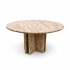 Rivaro Solid Beige Marble Round Dining Table