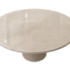 Sorrano 59" Botticino Marble Round w/ Fluted Base Dining Table