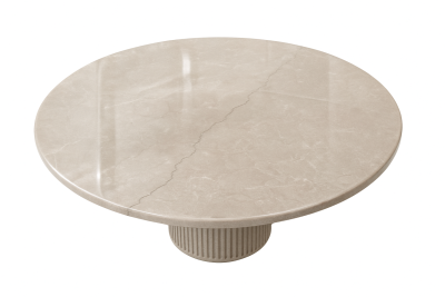 Sorrano 59" Botticino Marble Round w/ Fluted Base Dining Table