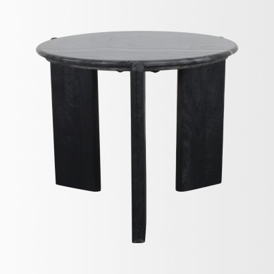 Alternative view of Rumer Black Wood w/ Black Marble Side Table