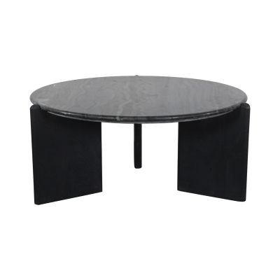 Rumer Black Wood w/ Black Marble Coffee Table