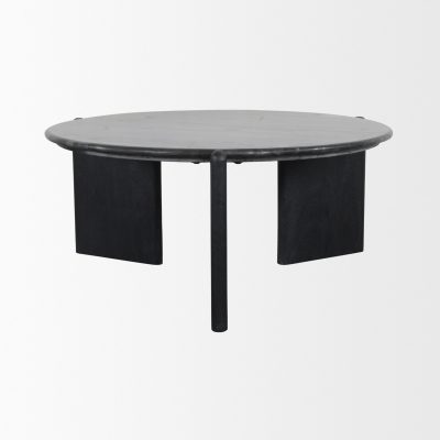 Alternative view of Rumer Black Wood w/ Black Marble Coffee Table