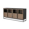 Sloan 80.0L x 17.0W x 36.0H Light Brown Wood W/Black Metal Frame Sideboard 1 0106192 71347 A
