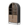 Sloan 85.5H Light Brown W/Black Metal Frame Arched Cabinet