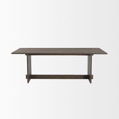 Alternative view of Aida 84" Rectangular Medium Brown Oak Wood Dining Table
