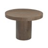 Lyonne 42" Round Medium Brown Oak Wood Pedestal Dining Table Base