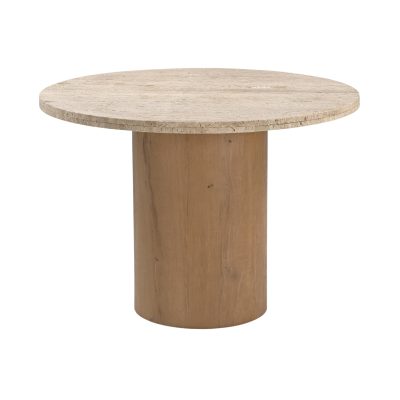 Siena 42" Round Travertine Pedestal Dining Table