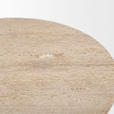 Alternative view of Siena 42" Round Travertine Pedestal Dining Table
