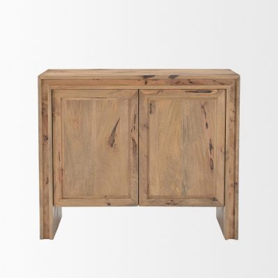 Alternative view of Notts Brown Wood 2-Door Accent Cabinet