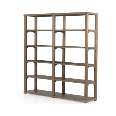 Alden Medium Brown Wood Open Shelving Unit