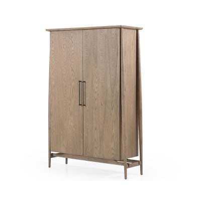 Hollis Light Brown Wood Curio Cabinet