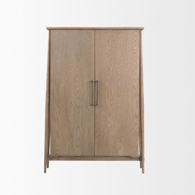 Alternative view of Hollis Light Brown Wood Curio Cabinet