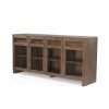 Suri Mid Brown Wood w/ Glass 4-Door Closed Sideboard