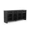 Suri Black Wood w/ Glass 4-Door Closed Sideboard