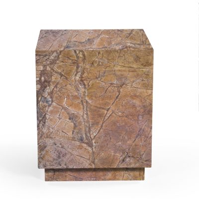 Matteo Solid Rainforest Rust Marble Square Side Table