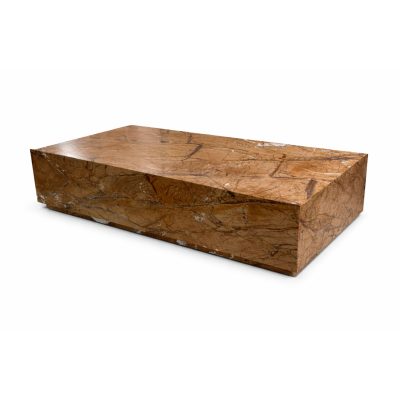 Matteo Solid Rainforest Rust Marble Rectangular Coffee Table