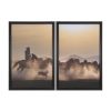 Dusty Herd Chase (Set of 2) by Ismail Atabek FramedPhoto Print Matted under Glass