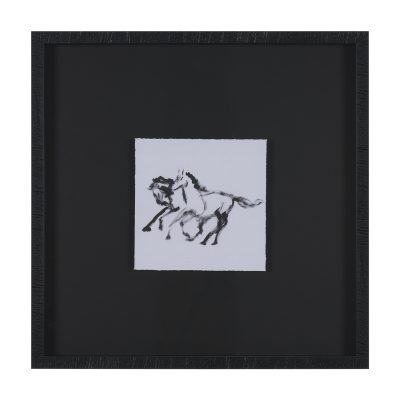 Fluid Gallop by Santhosh ch Hand-Embellished Framed Artwork Matted under Glass