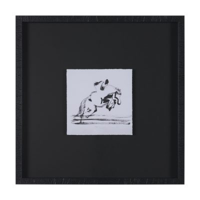 Galloping Gracefully by Santhosh ch Hand-Embellished Framed Artwork Matted under Glass