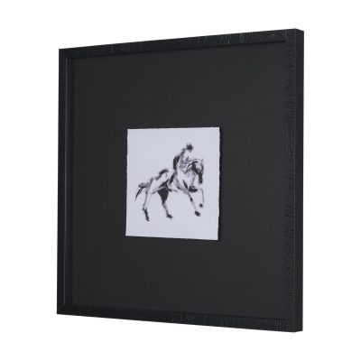 Alternative view of Galloping Silhouette by Santhosh ch Hand-Embellished Framed Artwork Matted under Glass
