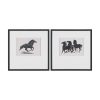 Zwarte Paarden (Set of 2) by Leo Gestel Hand-Embellished Framed Artwork Matted under Glass