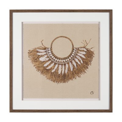 Papua Necklace II by Mercana Studio Hand-Embellished Textured Framed Artwork Matted under Glass