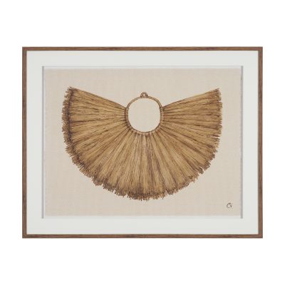 Papua Necklace I by Mercana Studio Hand-Embellished Textured Framed Artwork Matted under Glass