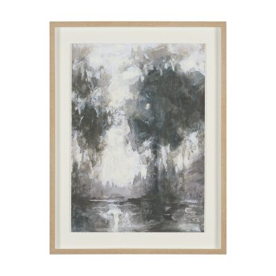 Forest Whispers III by Mercana Studio Hand-Embellished Textured Framed Artwork Matted under Glass